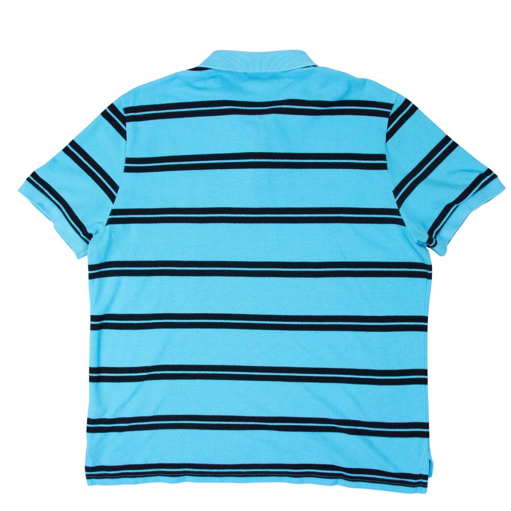 Lacoste Mens Blue Striped Short Sleeve Pique Polo Shirt Size 8 2XL 6191L - Picture 3 of 13